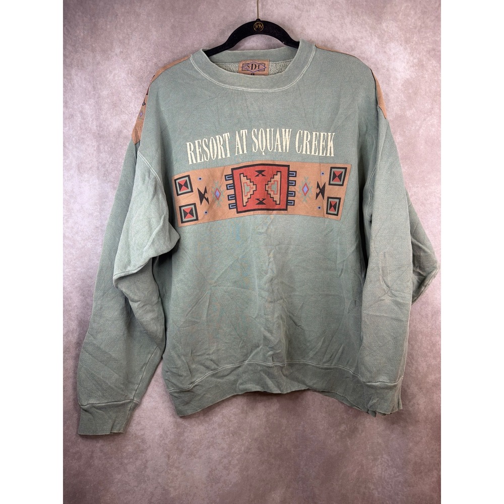 VTG 90s SDI Resort at Squaw Creek Sweatshirt Unisex Large Sage Green Southwest